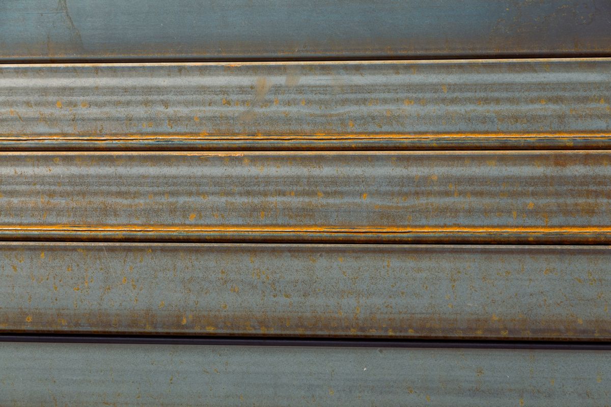 Raw sheet steel stock before fabrication